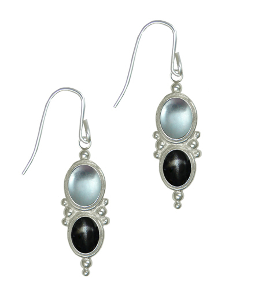 Sterling Silver Drop Dangle Earrings With Blue Topaz